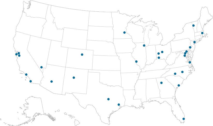 A map of where 18F staffers spoke about our work in 2015 and 2016.